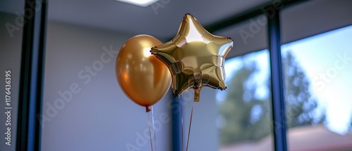 Gold Star   Round Balloons  Party Decorations  Celebration