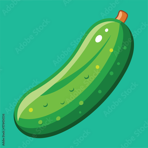 Crisp Green Cucumber Food Vector Art for Healthy Cuisine Design