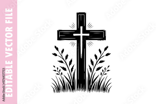 cross on a white, cross vector