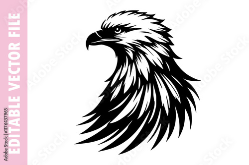 eagle head vector, eagle vector silhouette illustration