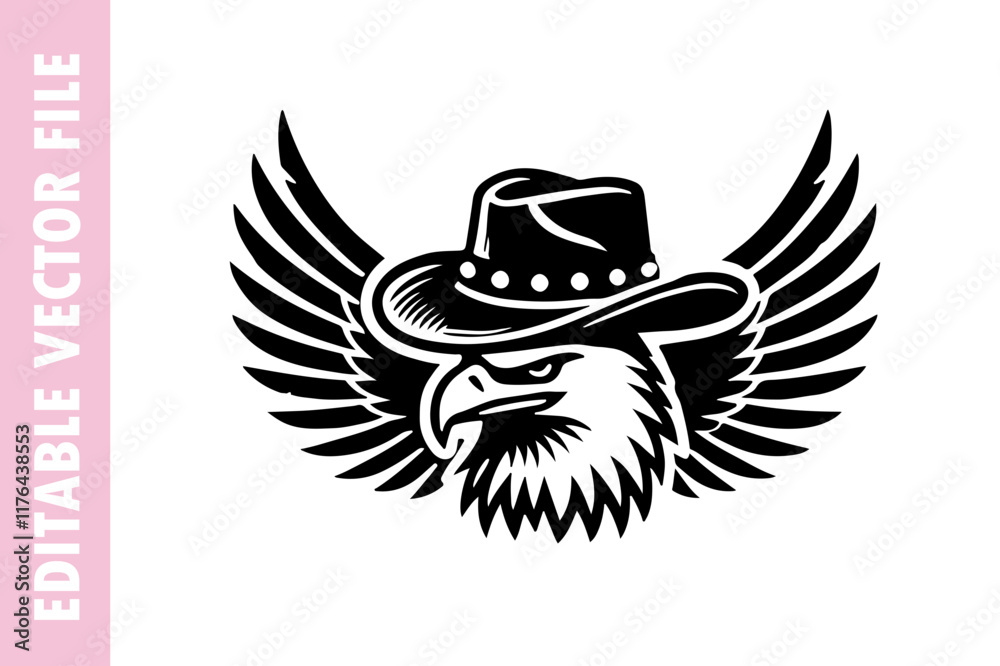 Fototapeta premium illustration of an eagle, eagle and head 