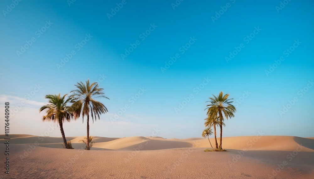 Goal of life, growth and motivation: Desert oasis with growing palm trees, survival and motivation. Goal of life, growth and motivation: Desert oasis with growing palm trees, survival and motivation.
