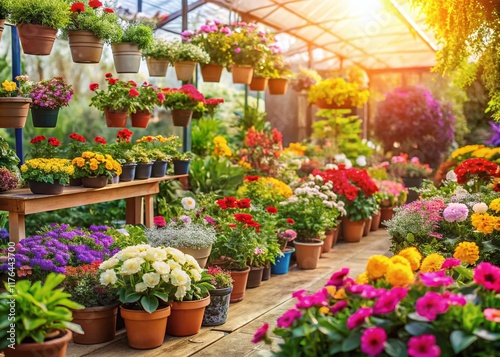 Wallpaper Mural Vibrant Summer Flowers & Potted Plants in Garden Center Display Torontodigital.ca
