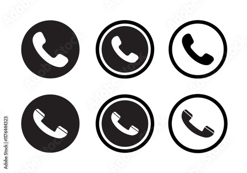 Phone icon collection on white background