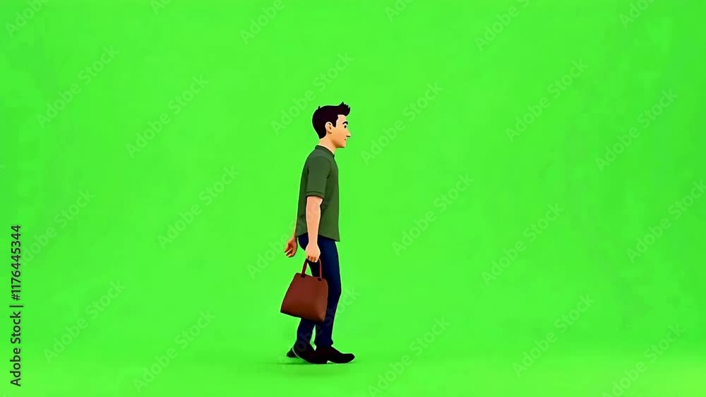 man walking and carry an bag man walking and carry an bag