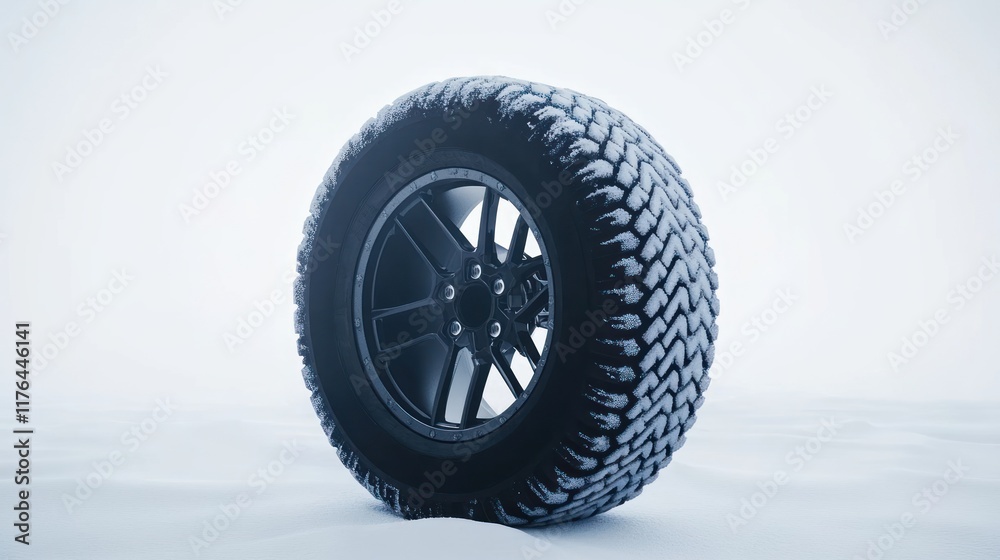 A black tire with a detailed tread design, set against a light background. A black tire with a detailed tread design, set against a light background.