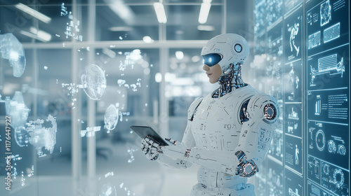 AI Robot Analyzing Data: Fu...