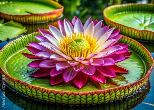 Vibrant Victoria Flower Close-up, Rule of Thirds Composition
