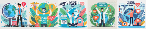 Men celebrating World Health Day