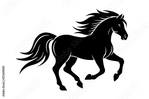 horse silhouette isolated on white