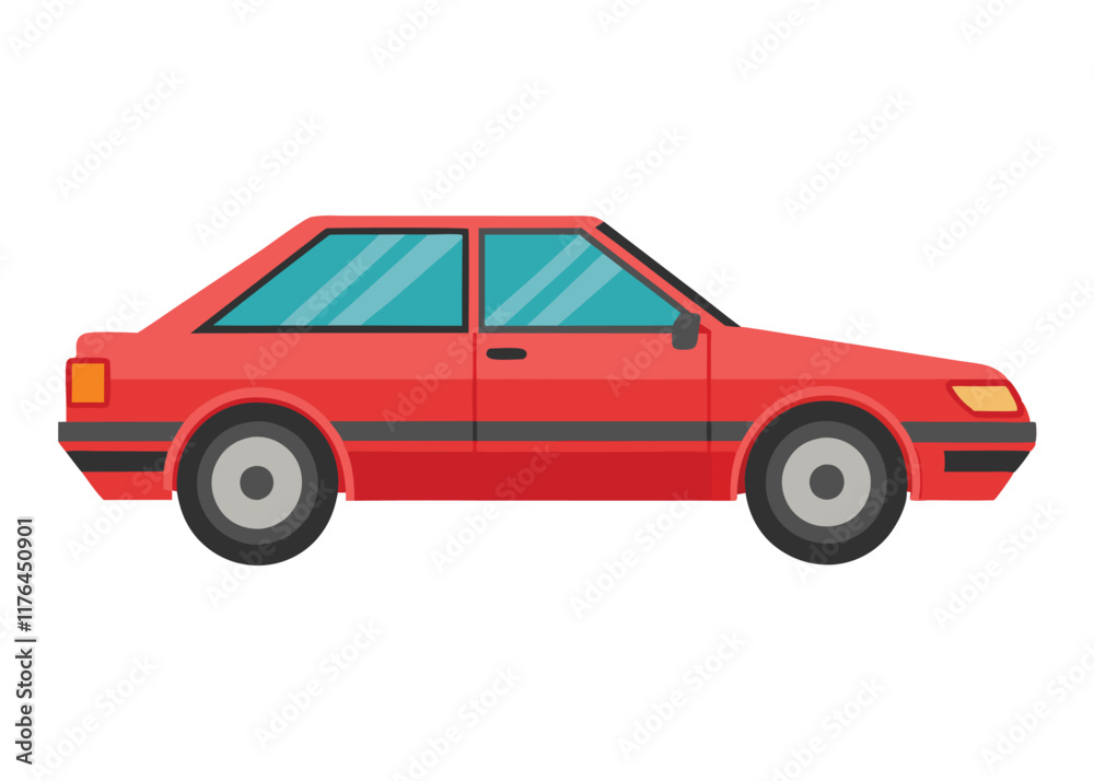 Car side view flat illustration on white background
Car side view flat illustration on white background