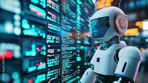 Artificial intelligence circuits overlaying a traditional stock market floor, [AI in traditional finance], [robotic takeover of manual trading]