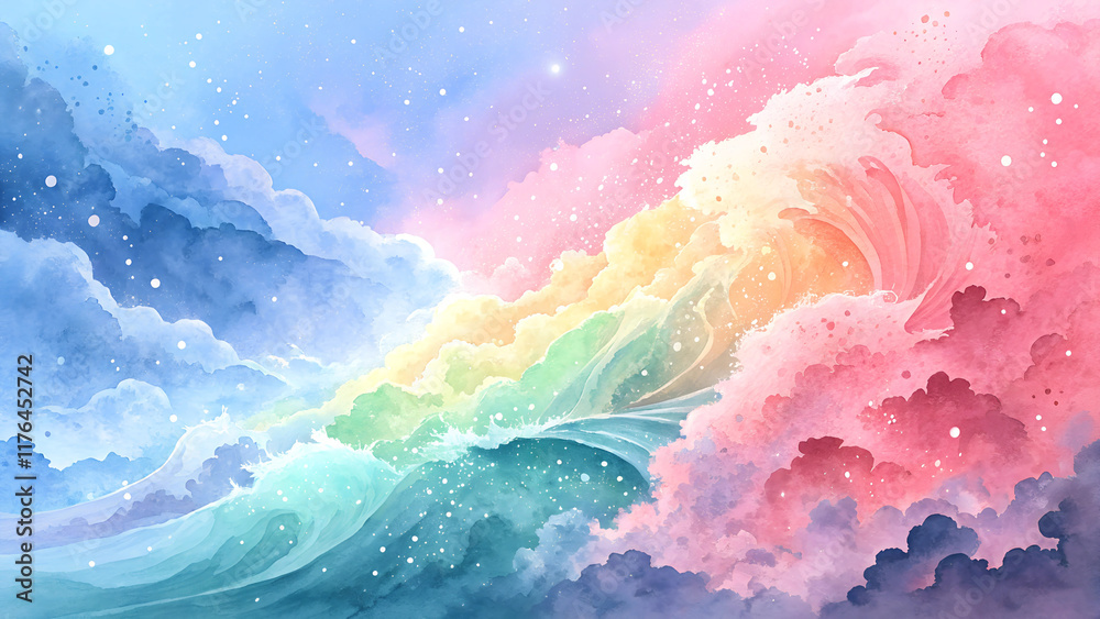 Fototapeta premium Abstract watercolor drawing background. Created with Generative AI.