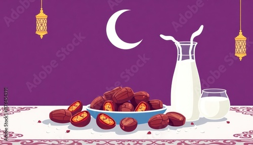 A dates and milk drink  photo