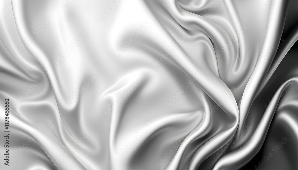 Obraz premium Elegant Draped Silver Silk Fabric Texture