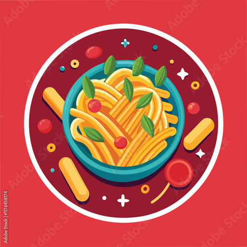 Pasta Food Vector Illustration - Delicious Italian Cuisine Design