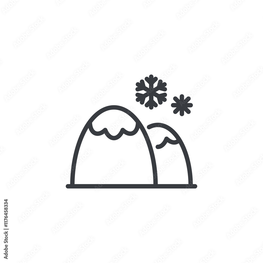 Fototapeta premium Snow Capped Mountain line icon