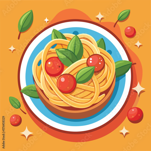 Pasta Food Vector Illustration - Delicious Italian Cuisine Design