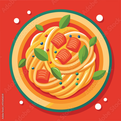 Pasta Food Vector Illustration - Delicious Italian Cuisine Design