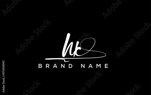 HK letter beauty handwriting vector logo.