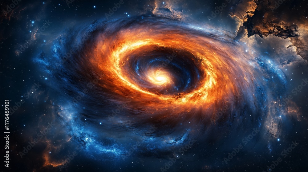 Cosmic Spiral of Fire and Light in the Universe - made with Generative AI Cosmic Spiral of Fire and Light in the Universe - made with Generative AI