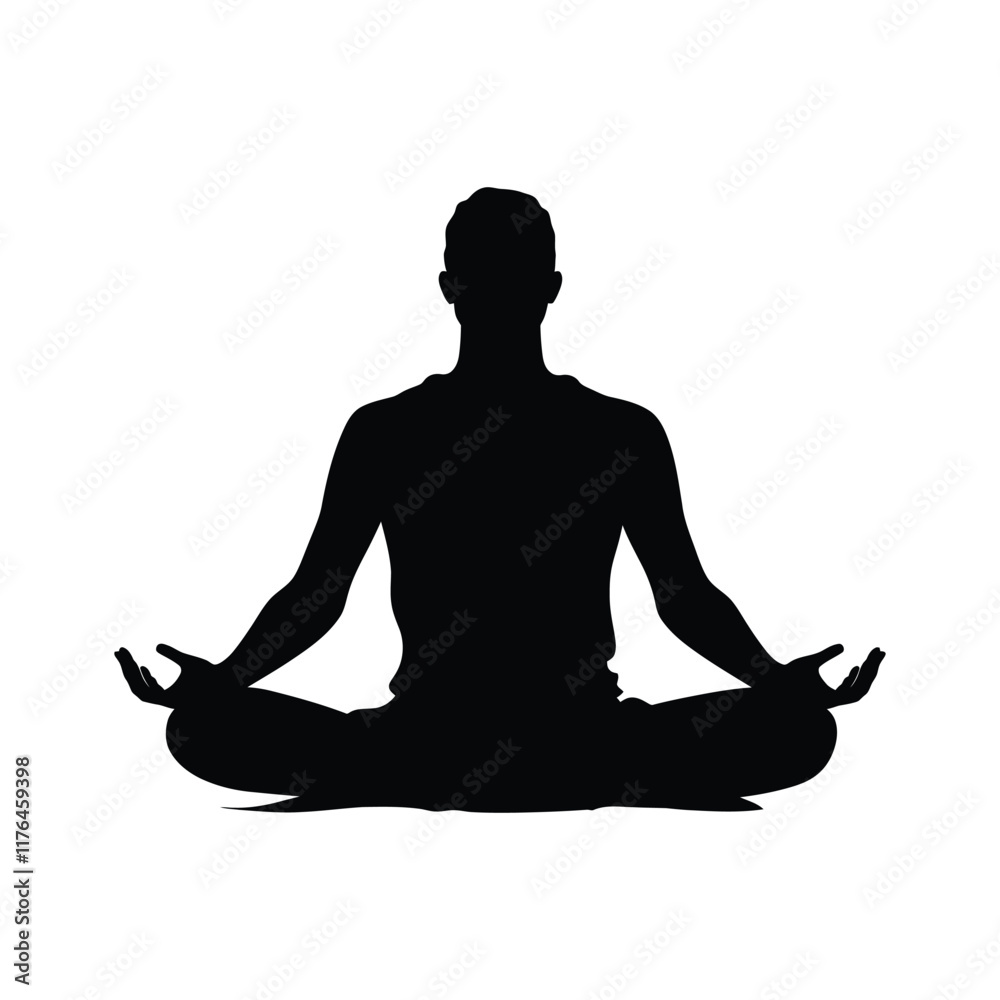 Man doing yoga icon black color clipart symbol Man doing yoga icon black color clipart symbol