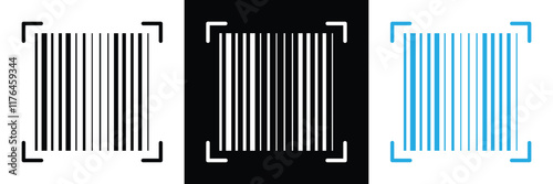 Barcode and QR code labels for scanning, retail store product ID labeling stickers. Pricing tags, serial number badges, inventory barcodes, package tracking codes vector in eps 10.
