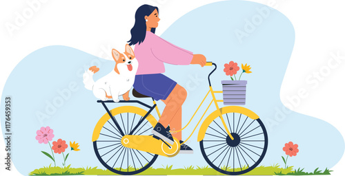 An adorable pet love illustration set for social media and blogs, showcasing heartwarming moments between pets and their owners