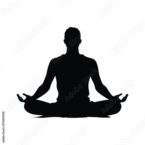 Man doing yoga icon black color clipart symbol
