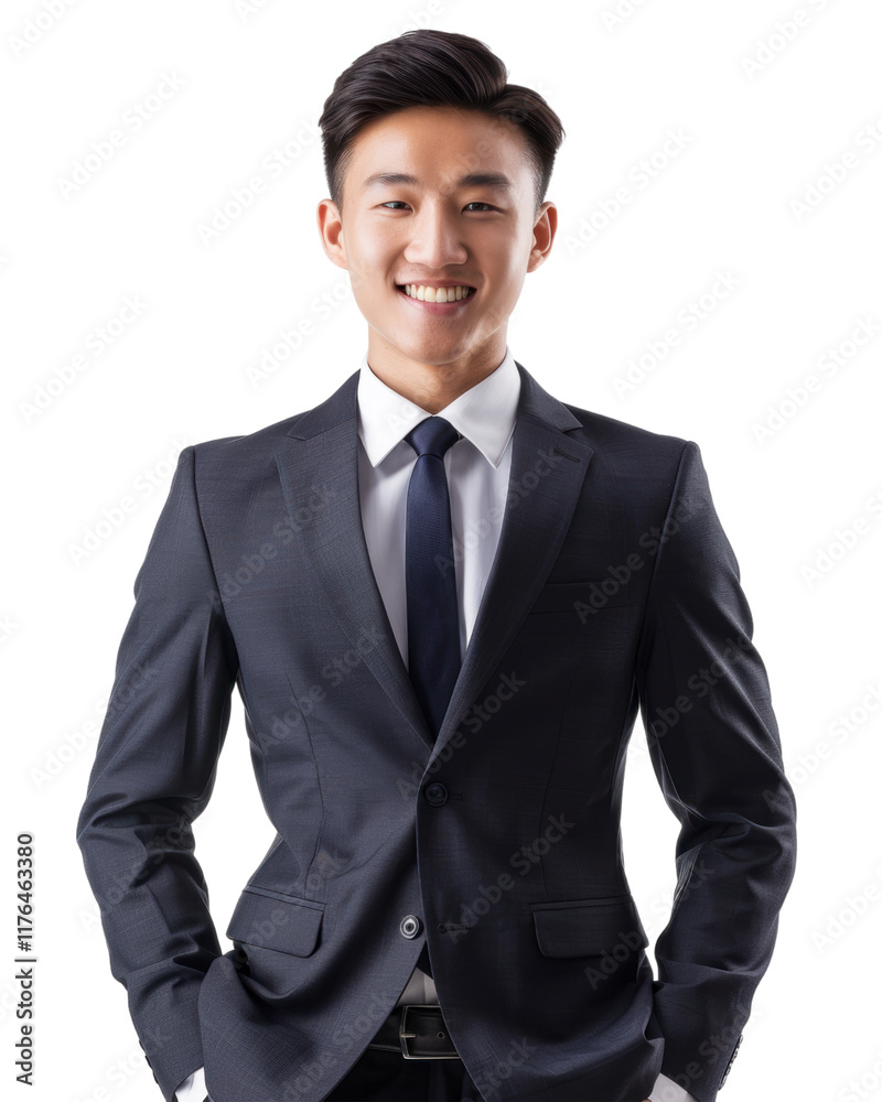 Confident businessman in a fitted blue suit isolated on transparent background Confident businessman in a fitted blue suit isolated on transparent background