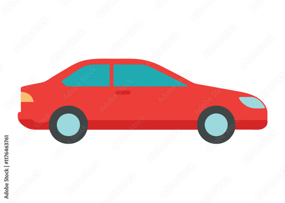 Car side view flat illustration on white background
Car side view flat illustration on white background