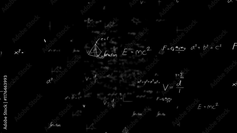 mathematical equations and symbols on a textured dark background
