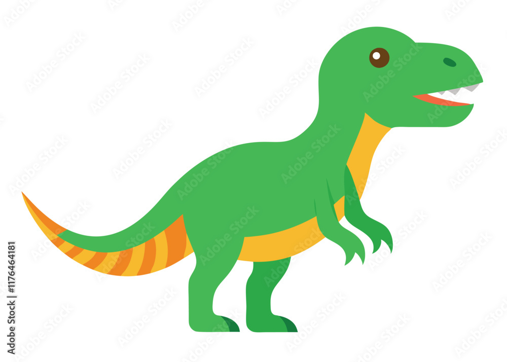 Cartoon tyrannosaurus rex flat illustration on white background
Cartoon tyrannosaurus rex flat illustration on white background