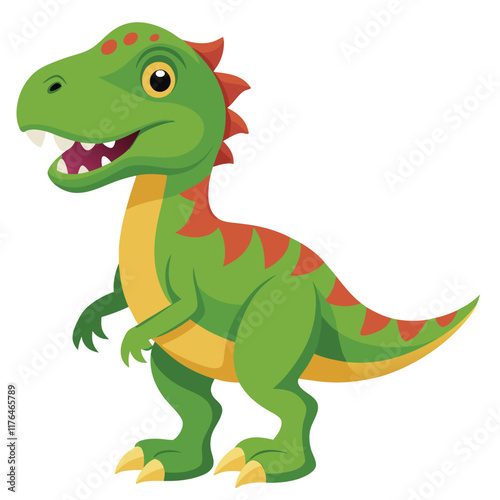 Cartoon tyrannosaurus rex flat illustration on white background
