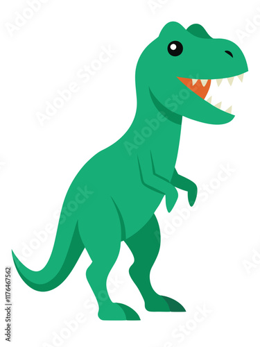Cartoon tyrannosaurus rex flat illustration on white background
