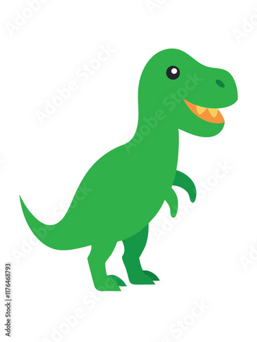 Cartoon tyrannosaurus rex flat illustration on white background
