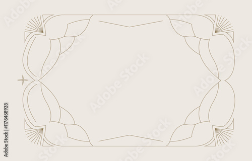 Vintage deco frame banner. Abstract decoration template for horizontal design