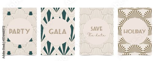 Abstract vintage art deco template for a4 vertical design