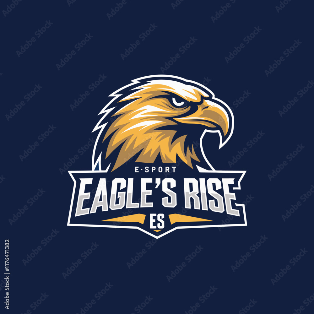 Obraz premium eagle head logo design, premium vector esport design