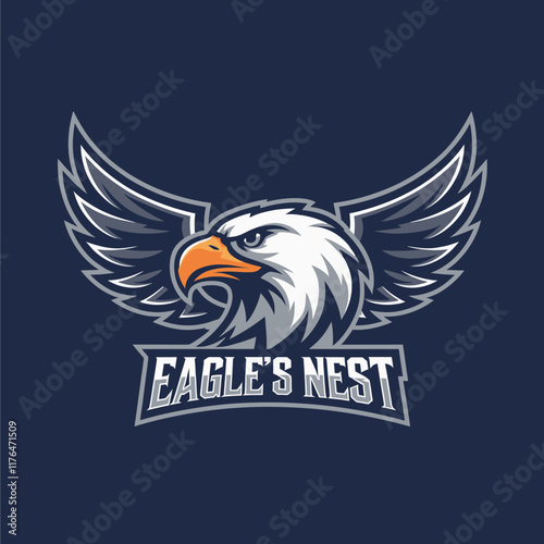 eagle head logo design, premium vector esport design