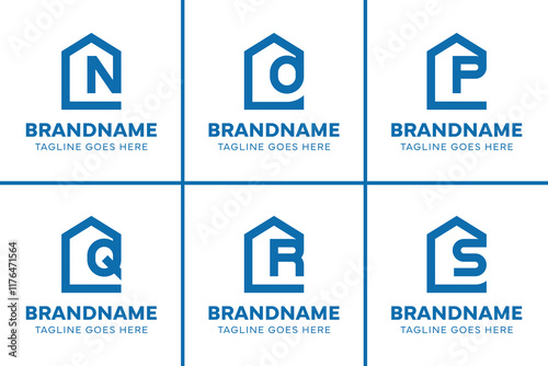 Letter N O P Q R S Home Logo, for real estate, construction, interior, architect