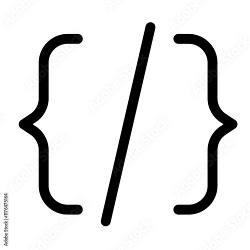 Coding Icon, Simple Line Icon