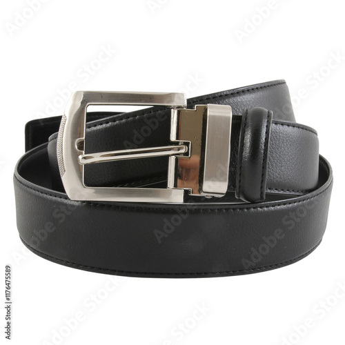 black leather belt isolated