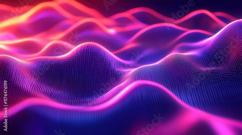 Futuristic Abstract Background with Colorful Waves and Technology Elements Ideal for Tech and Innovation Themes