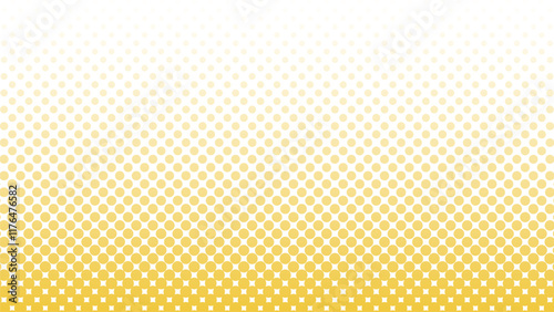 Dotted gradient vector illustration, yellow halftone background