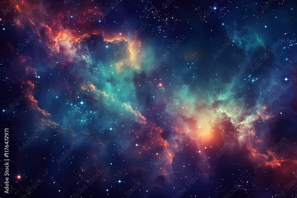 Fototapeta premium Excellent Milky Way galaxy, Long exposure photograph, with grain