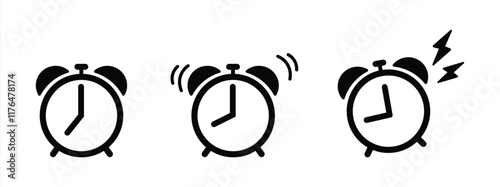 Set of alarm clock / alarm / morning icons