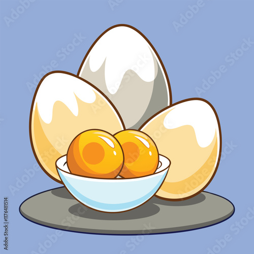 Cartoon Style Eggs Vector Illustration - Fun and Whimsical Egg Design