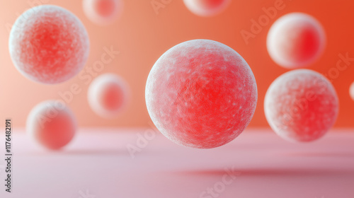 Blood Vitality Highlighted by Floating Iron in Soft Minimal Background photo