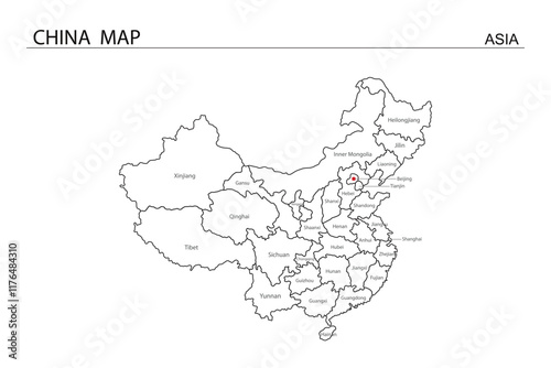 China simple vector map outline